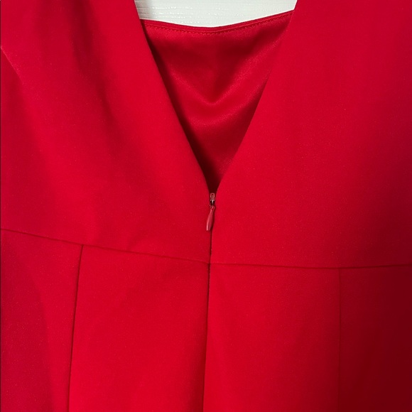 Lulu’s Moment Maker Red Square Neck Trumpet Midi Dress - Picture 5 of 6